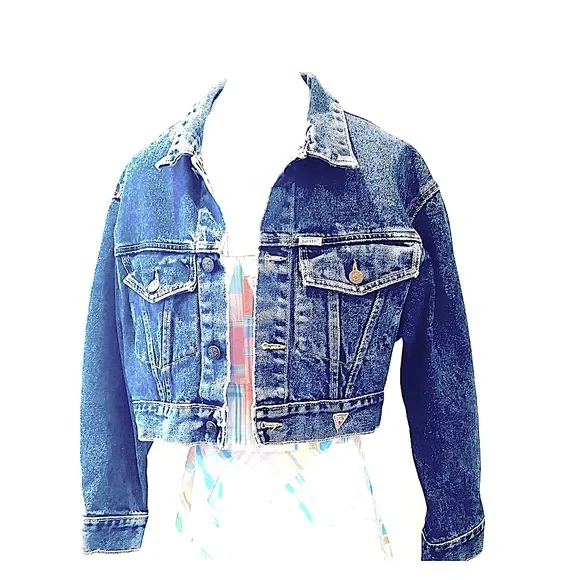 Vintage REAL 80s oversized Dolman Guess Marciano Crop Jacket S 🇺🇸 - Picture 3 of 14